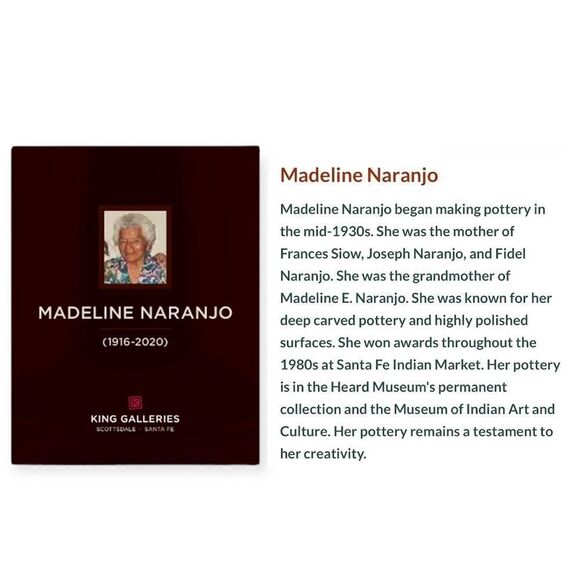 Vintage Madeline Naranjo Santa Clara Traditional Avanyu Design Blackware Pottery - Picture 15 of 15